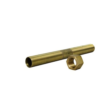 Patton Waveguide extension tube, brass, 6 in long, body thread size 1.125 in, 18 NEF, for extending WEB-6